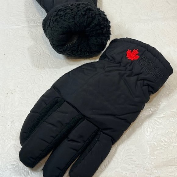 Black Thermal Fleece Lined Winter Ladies Gloves Small - Picture 4 of 10
